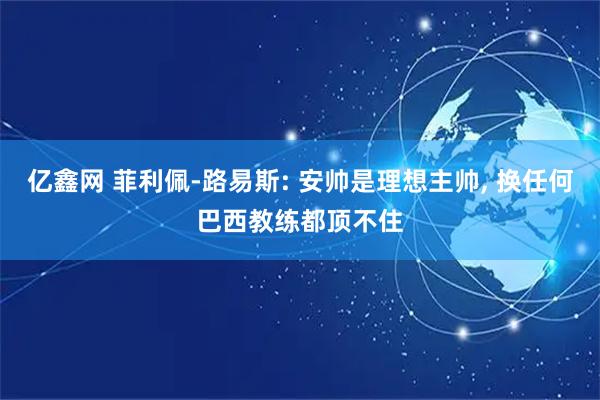 亿鑫网 菲利佩-路易斯: 安帅是理想主帅, 换任何巴西教练都顶不住